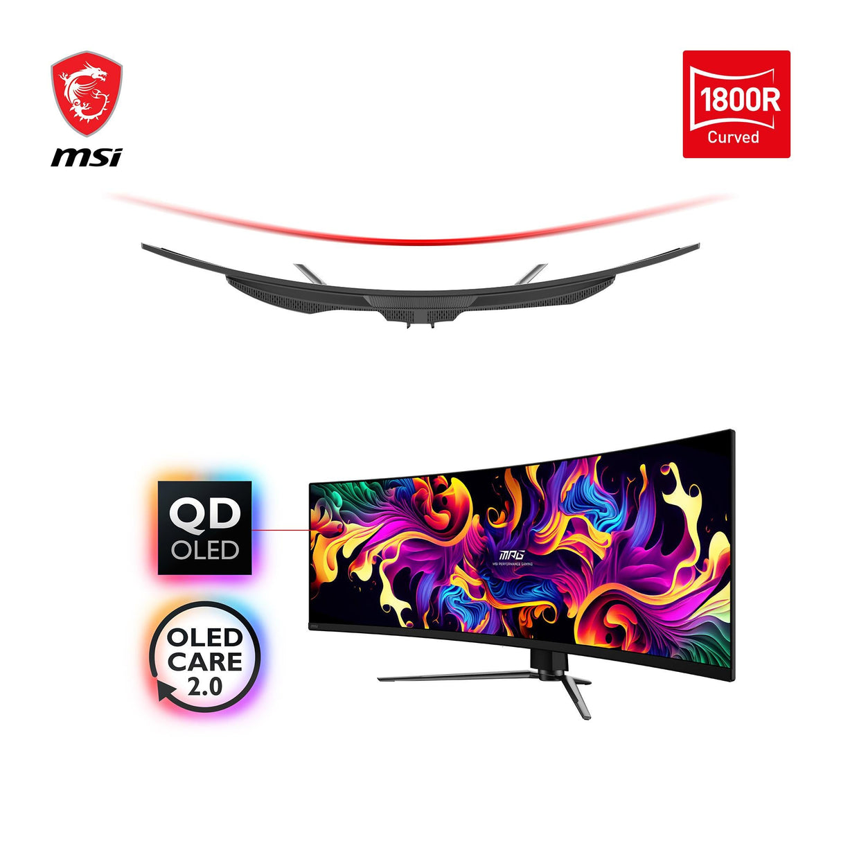 MSI MPG 491CQPDE QD-OLED 49 5120 X 1440 (UltraWide) HDMI DisplayPort USB-C 144Hz