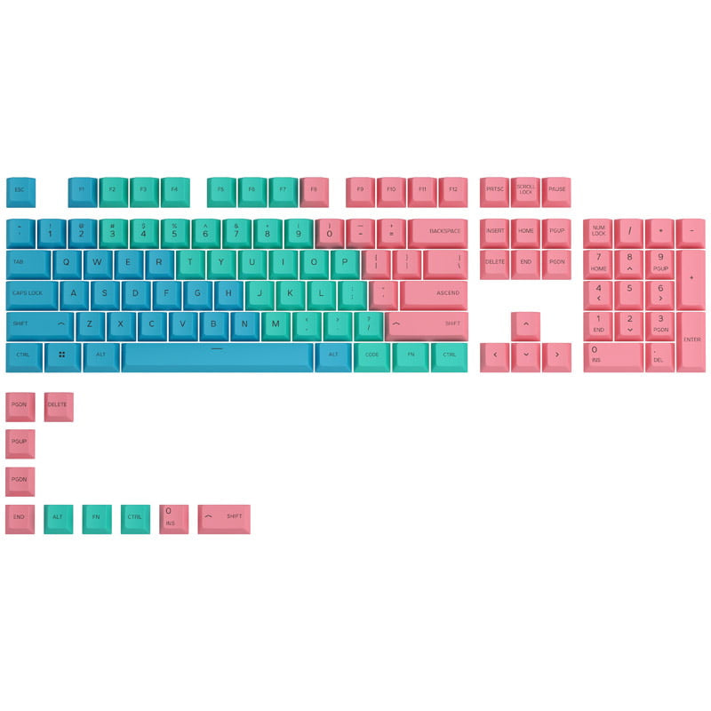 Glorious GPBT Keycaps - 114 PBT Caps, ANSI, US Layout, Pastell