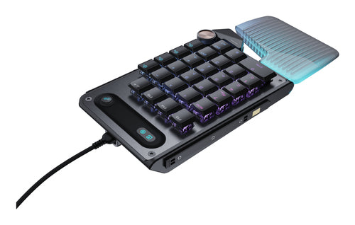 Turtle Beach Command KP7 – USB-gamingkeypad – Sort – keypad og håndledsstøtte set bagfra