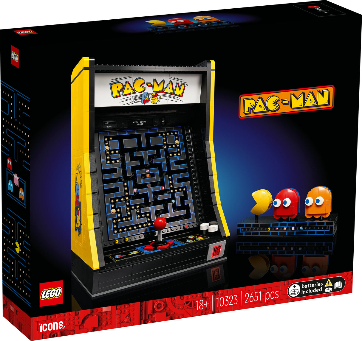 LEGO 10323 Ikoner PAC-MAN Spelmaskin, Byggleksaksväska