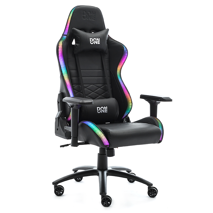 DON ONE - Valentino RGB Gamer Stol MK4 - PU Läder - Upp Till 120 KG