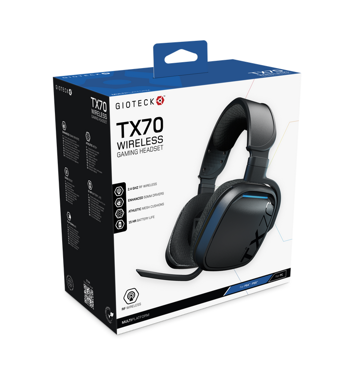 GIOTECK TX-70 TRÅDLÖST RF STEREO GAMING HEADSET