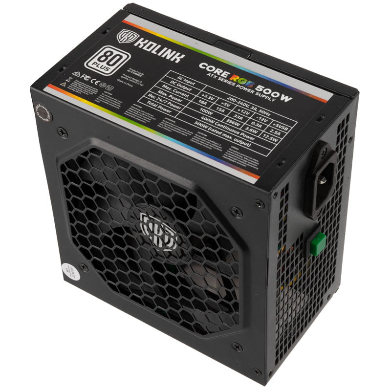 Kolink Core RGB 500W Power Supply 80 Plus Certifierad