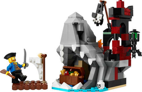 LEGO Creator 40597 – Uhyggelig piratø – bygget piratø med hajhoved og pirat på tømmerflåde