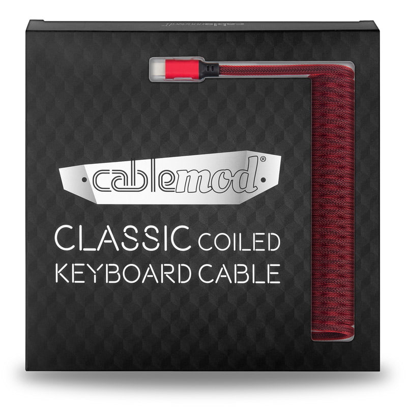 CableMod Classic Coiled Keyboard Kabel USB A Till USB Typ C, Republic Red - 150cm