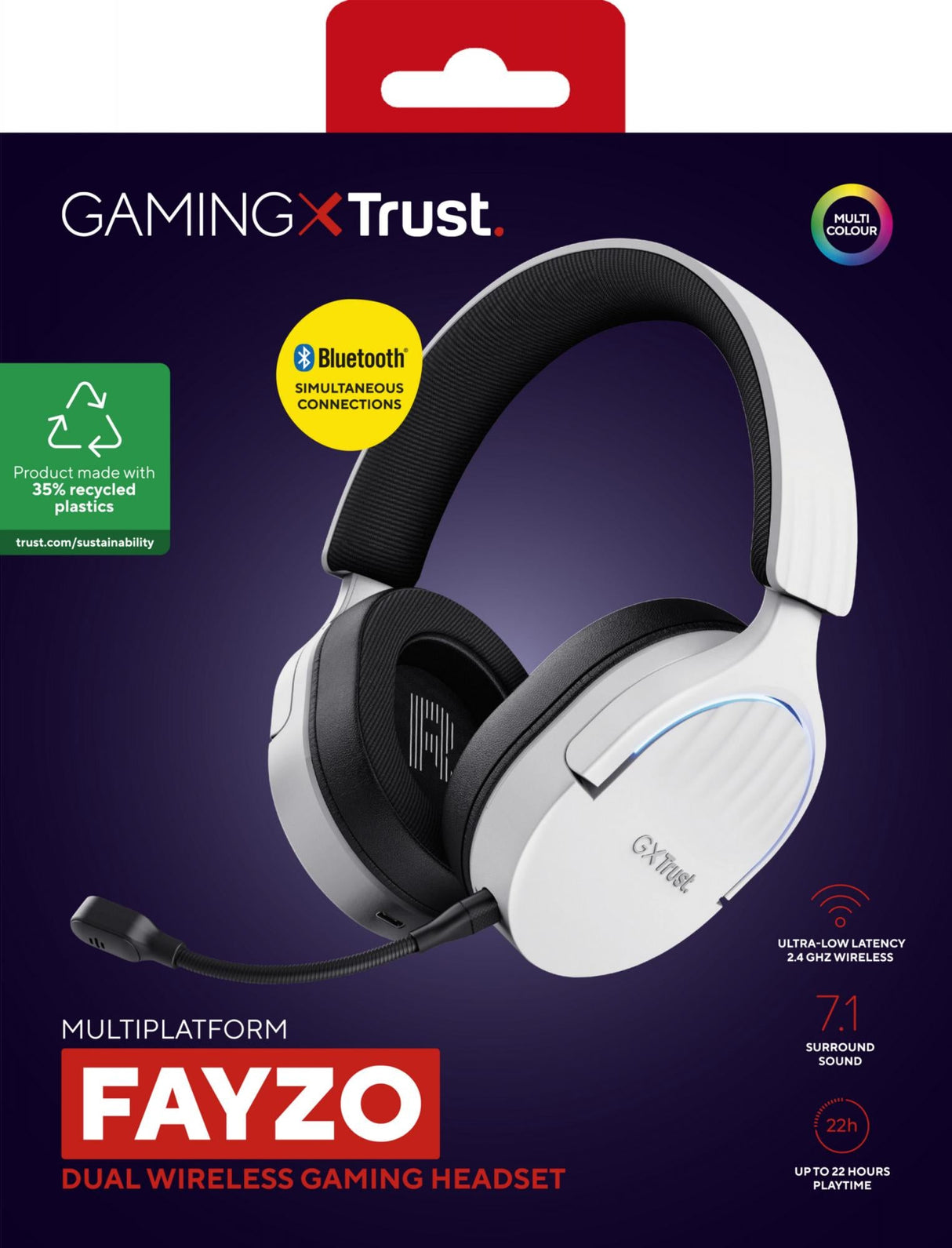 TRUST GXT491W FAYZO TRÅDLÖST HEADSET - VIT