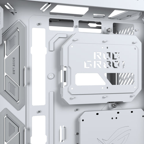 ASUS ROG CRONOX GR801 CURVE TG ARGB WHITE – nærbillede af produktets detaljer (vinkel 4)