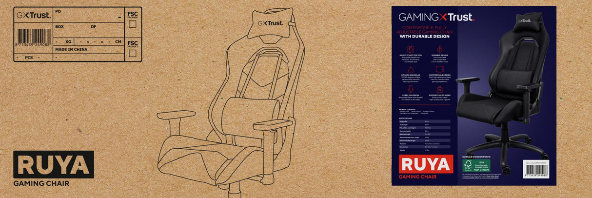 TRUST GXT714 RUYA GAMING CHAIR - SVART