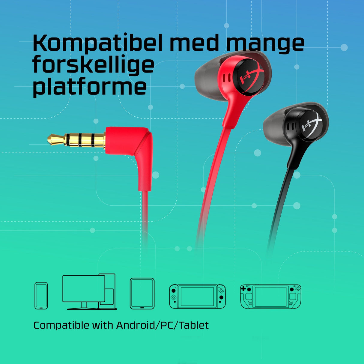 HyperX Cloud Earbuds II Cable Earbuds Svart Röd