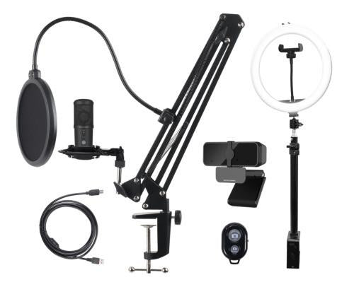 Streaming Kit, Microphone, Webcam, Ring Light