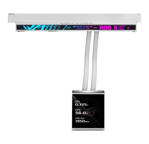 ASUS ROG STRIX SLC IV 360 ARGB LCD WHT – set forfra (vinkel 2)