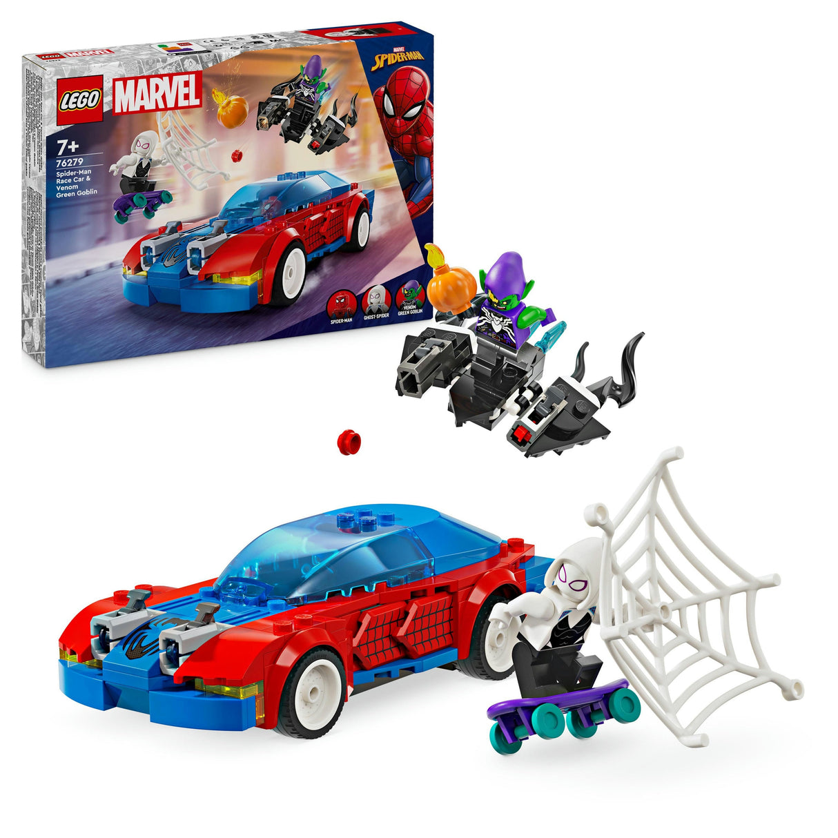 LEGO 76279 Marvel Super Heroes Spider-Man's Racing Car & Venom Green Goblin Construction Toy