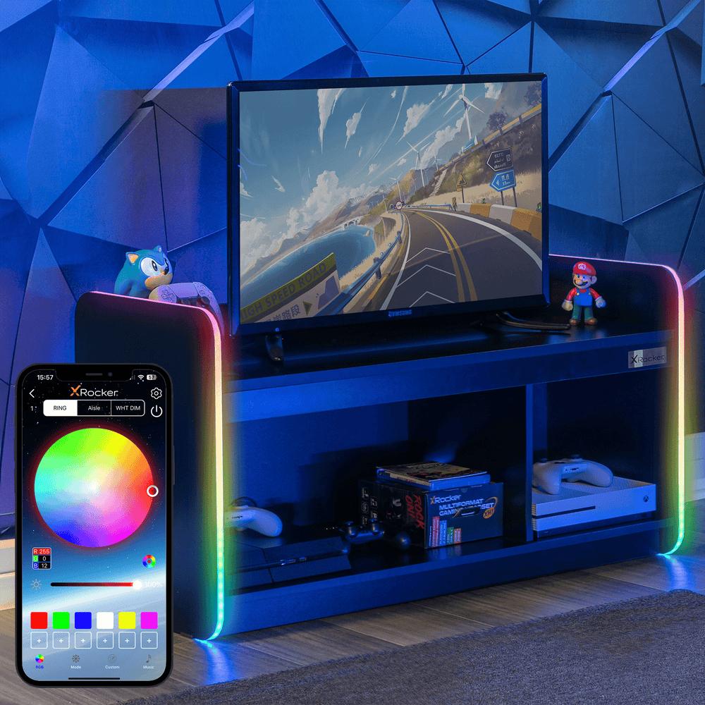 XROCKER ELECTRA TV MEDIASKÅP - SVART MED SVART LED