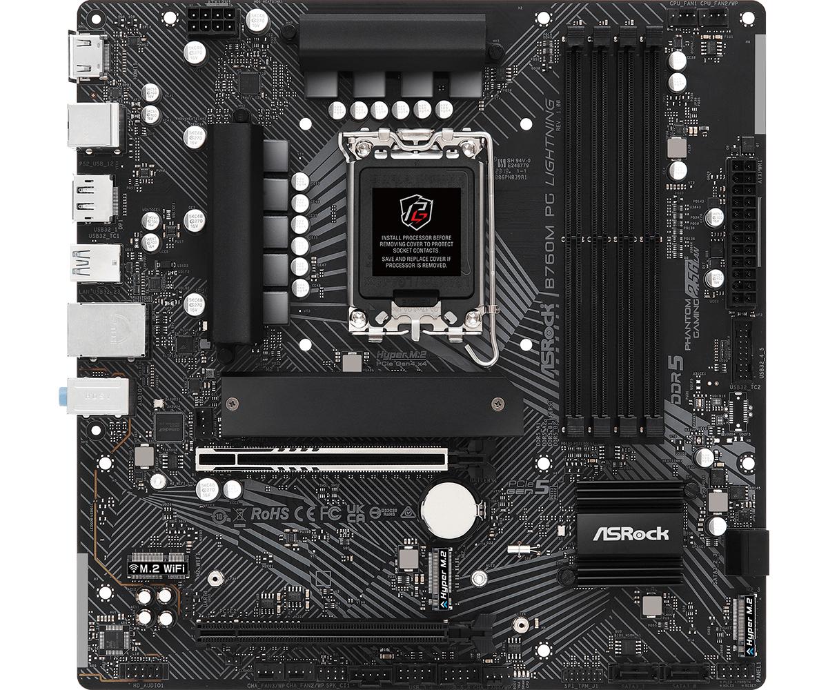 ASRock B760M PG LIGHTNING Micro-ATX LGA1700 Intel B760