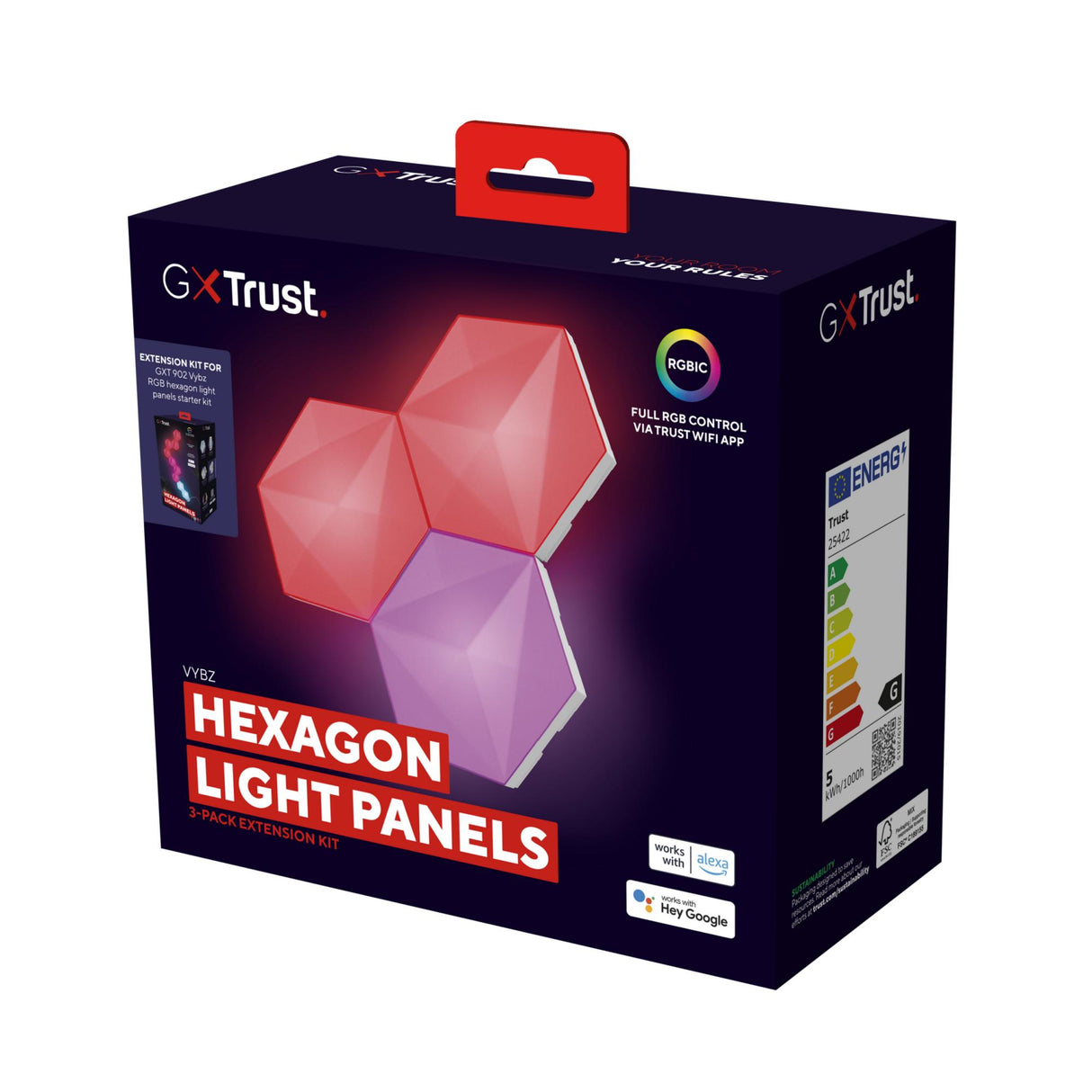 TRUST GXT903 VYBZ LED HEXAGON PANEL 3-PACK
