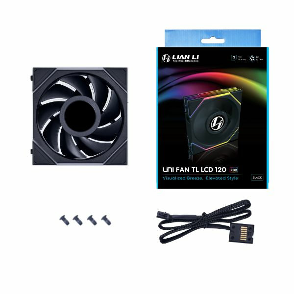 Lian Li UNI FAN TL LCD, Svart - 120mm