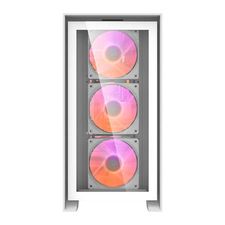 Datorfodral Darkflash DRX70 GLASS + 4 RGB-fläktar (vit)