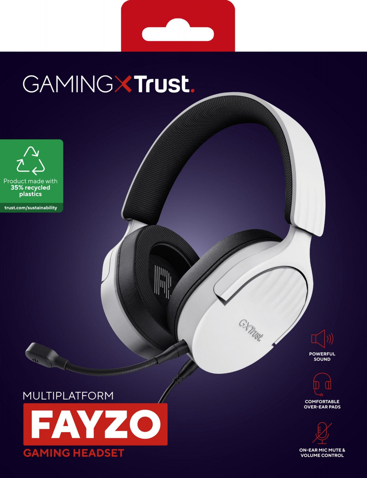 TRUST GXT489W FAYZO HEADSET - VIT