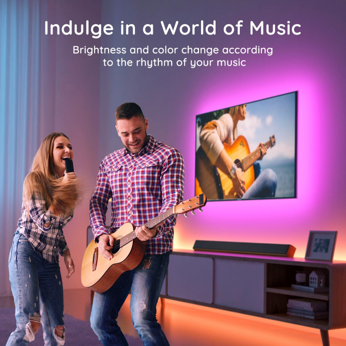 Govee RGB Bluetooth LED-bakgrundsbelysning För 46" - 60" TV