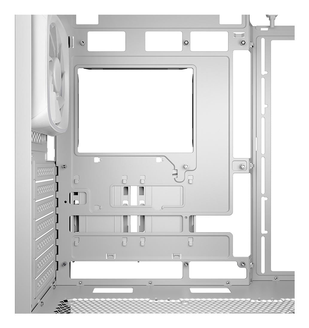 Sharkoon AK5G RGB White Panoramic Dual Tempered Glass 4x 120mm ARGB PWM Fans USB-C BTF ATX Gaming PC Case Sharkoon