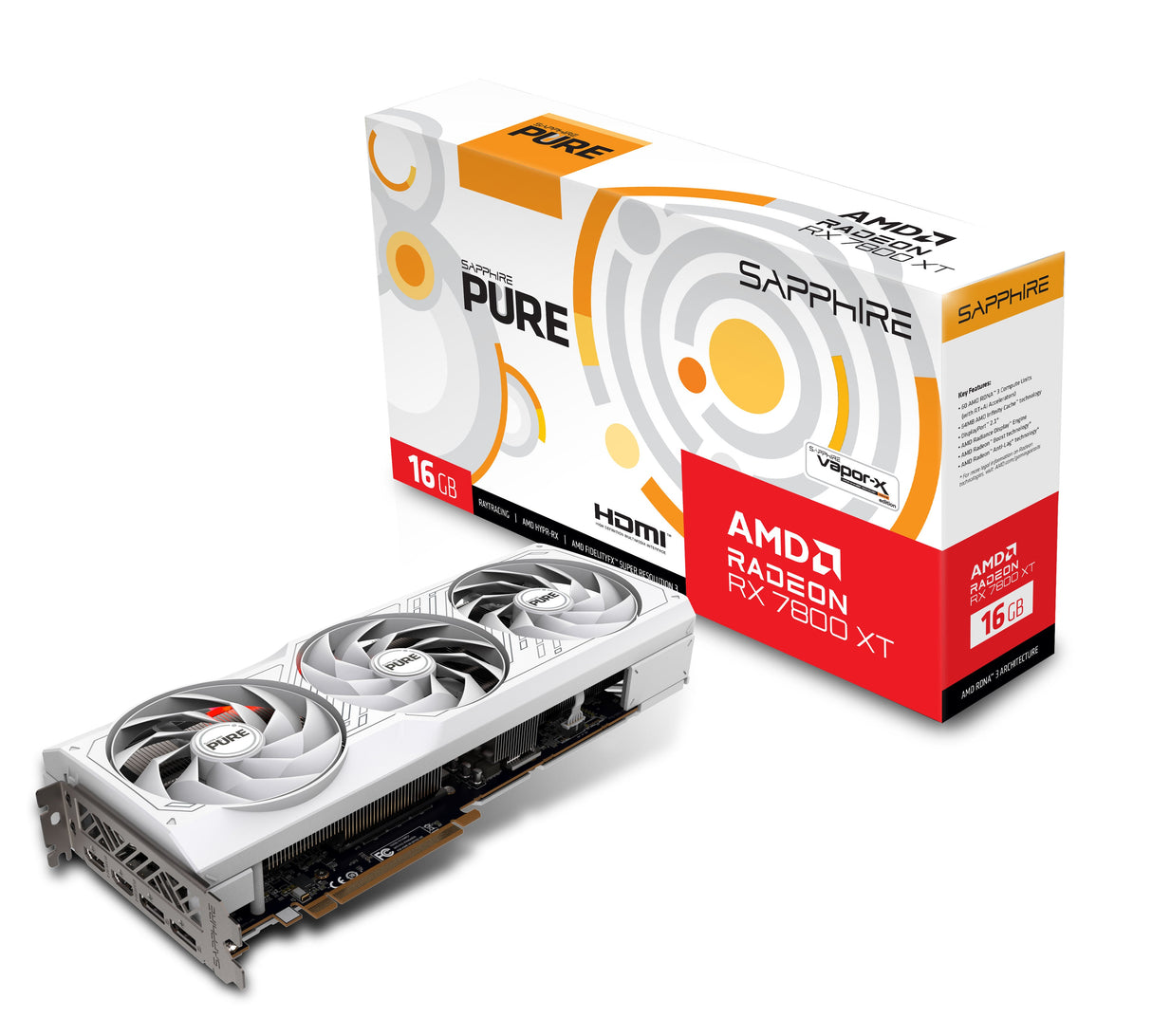 Sapphire Radeon RX 7800 XT Pure OC - 16GB GDDR6 RAM - Grafikkort