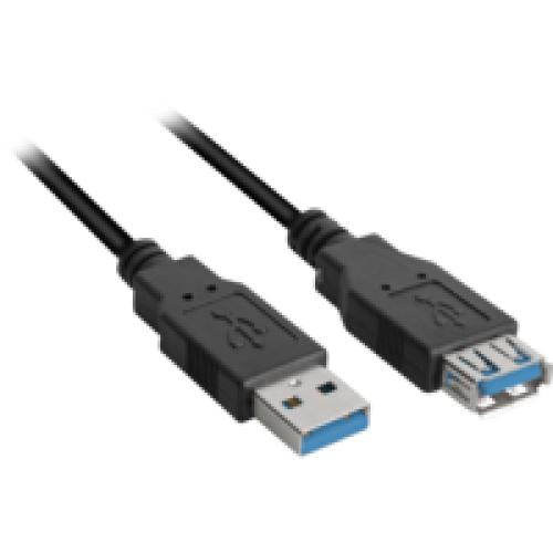 Sort Sharkoon USB 3.0 forlængerkabel på tre meter