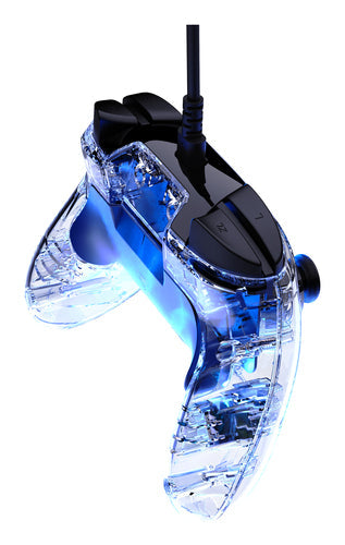 Turtle Beach Afterglow Clear Wired – Switch-controller – Side med blåt lys
