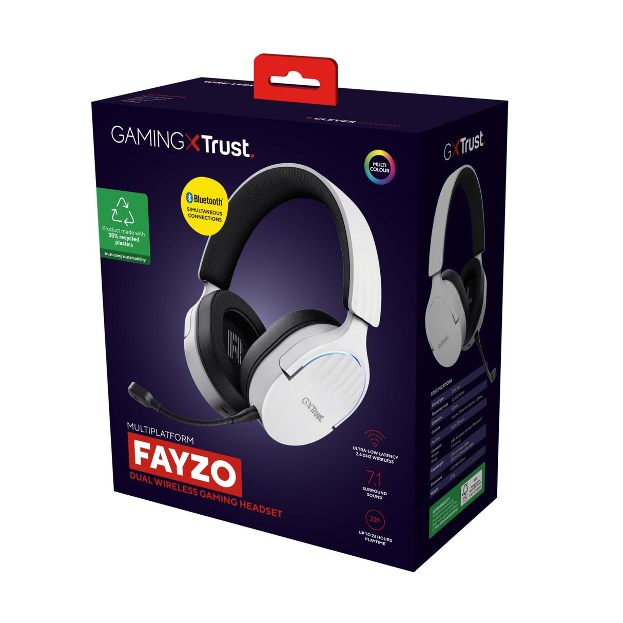 TRUST GXT491W FAYZO TRÅDLÖST HEADSET - VIT