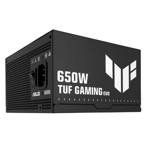 ASUS TUF Gaming 650B EVO – side med kabelstik set fra modsatte vinkel