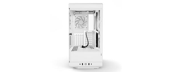 HYTE Y40 Snow White Miditower - Panoramic Glass Veil, included PCIe 4.0 riser cable, 2 included fans