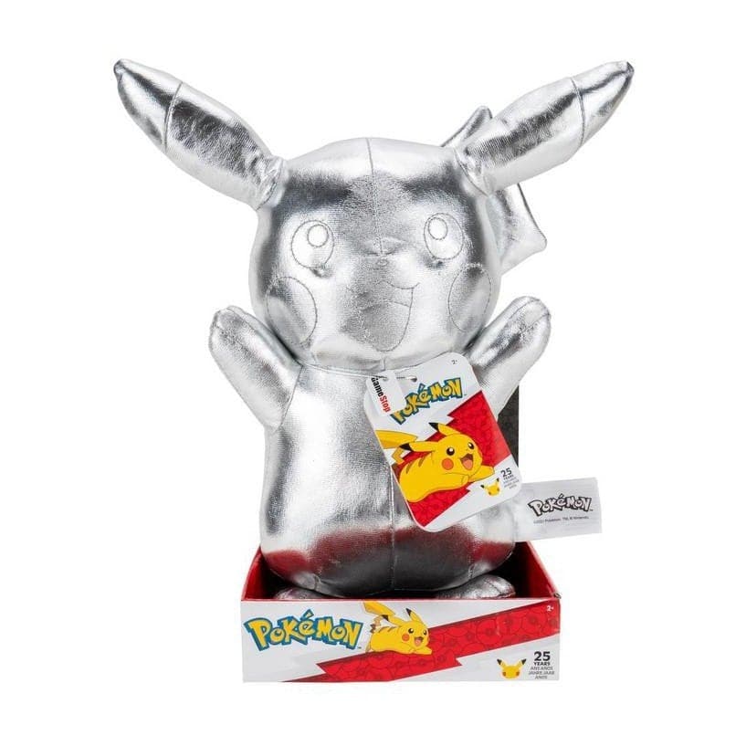 Pokemon - 30 Cm Nallebjörn 25 års Jubileum - Silver Pikachu