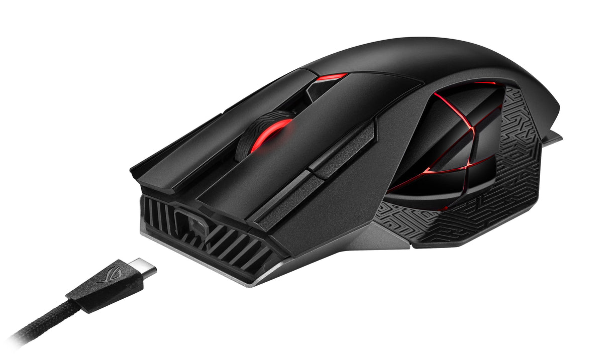 ASUS ROG Spatha X (P707) Trådlös Spelmus, Ergonomisk Design, 12 Programmerbara Knappar, 19000 DPI
