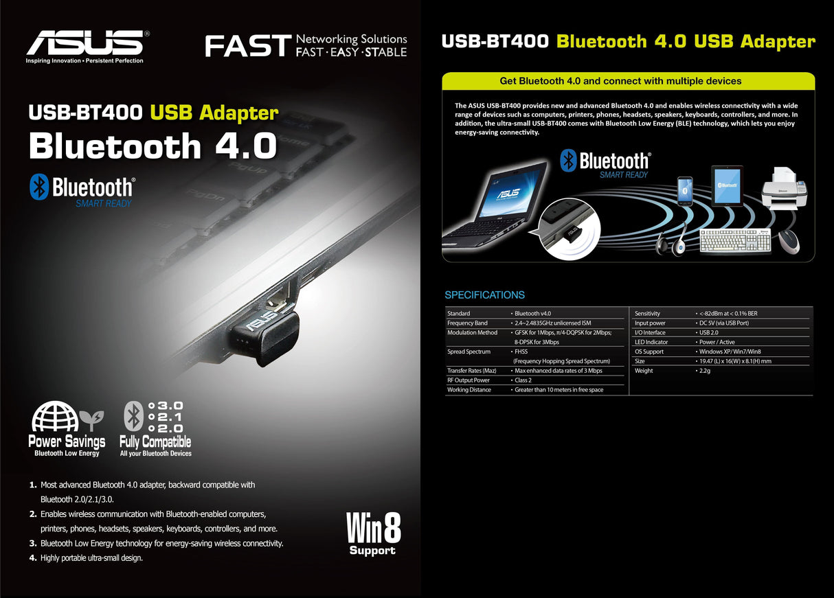 Asus - USB-BT400 Bluetooth-adapter / Nätverksutrustning