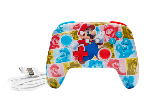 PowerA Enhanced Wired Switch Mario Hero Reel – Controller og USB-kabel