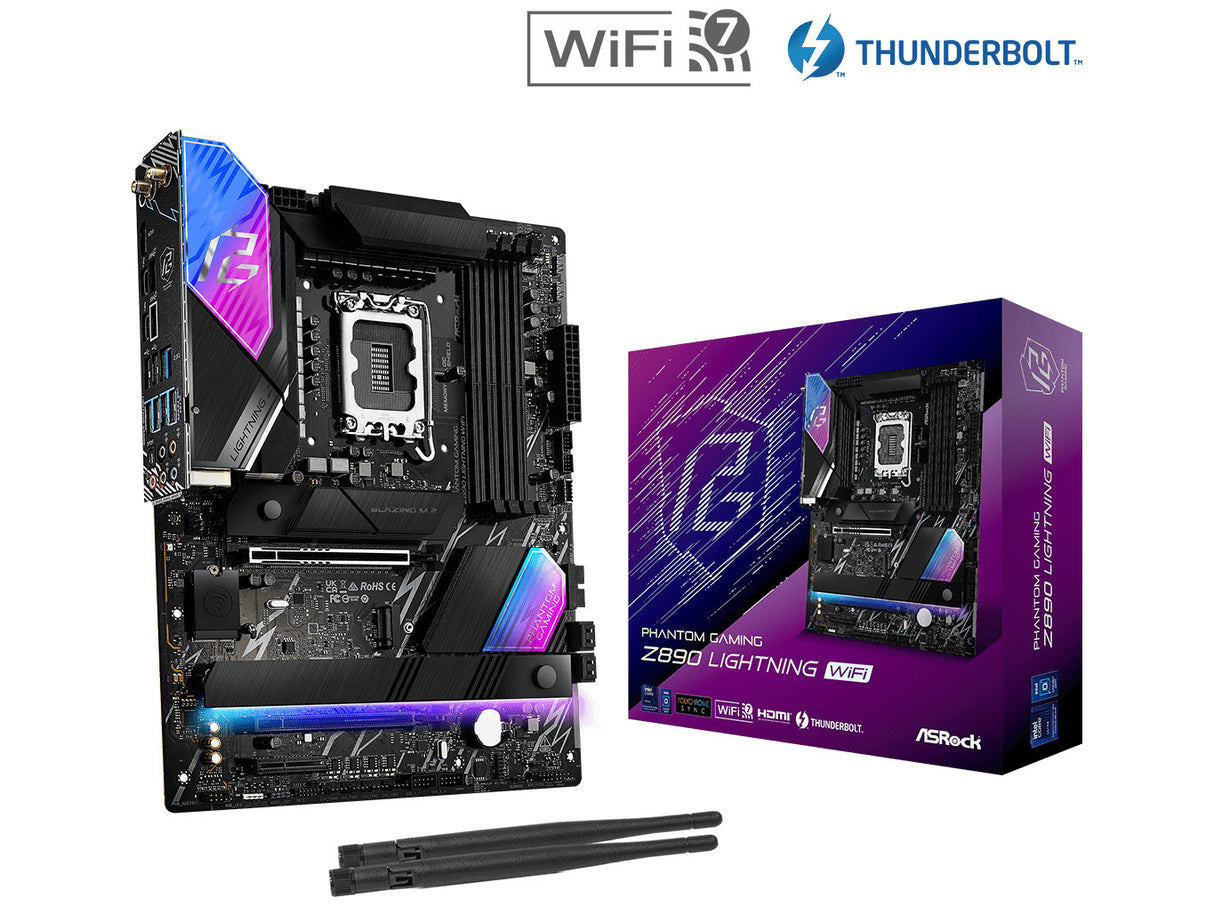 ASRock Z890 PG Lightning WIFI Moderkort ATX LGA-1851 Intel Z890