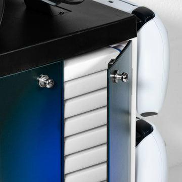 Numskull PS5-inspirerat blått och vitt spelkabinett