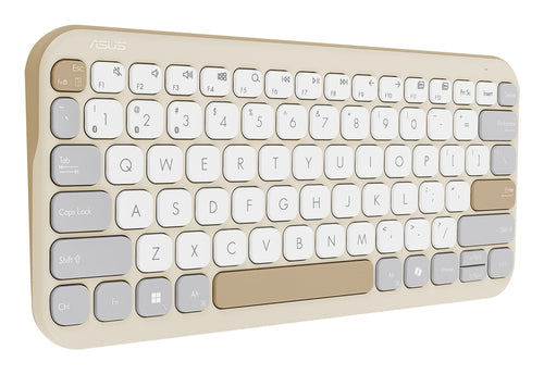 ASUS Marshmallow KW100 beige/grå – set skråt fra siden