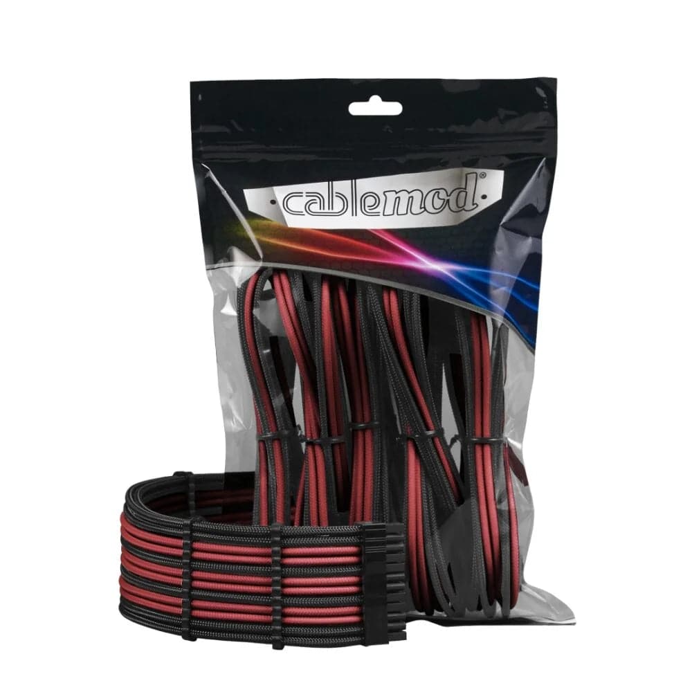 CableMod PRO ModMesh Kabelförlängningssats - Svart/Blodröd