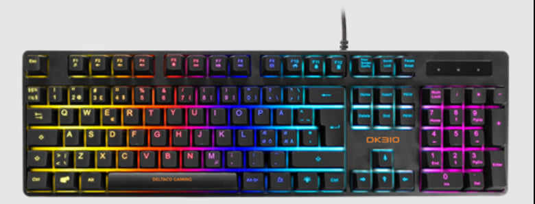 DELTACO GAMING DK310 Tangentbord Mekanisk RGB-kabel