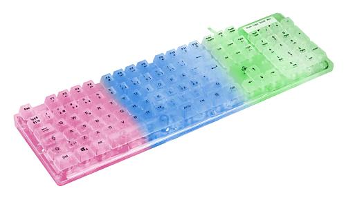 Deltaco - DK250 Membrane Keyboard - Transparent - Regnbågs LED