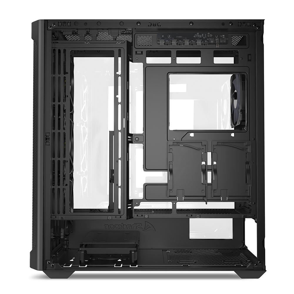 Sharkoon AK4W RGB Strip Black Mesh Front Tempered Glass ARGB Strip 4x 120mm Fans USB-C BTF ATX Gaming PC Case Sharkoon