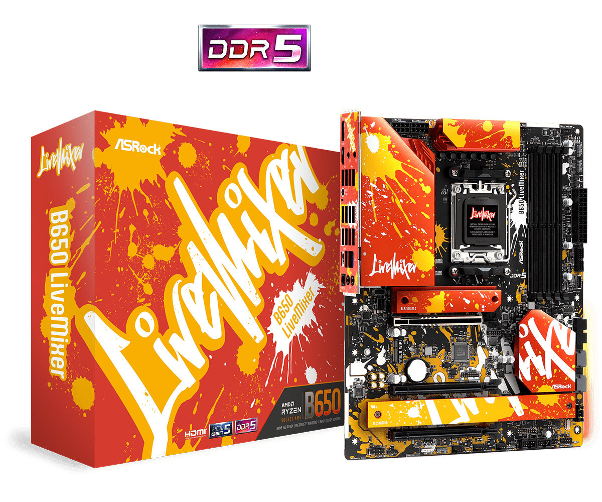 ASRock B650 LiveMixer (moderkort, AMD AM5, 90-MXBJ50-A0UAYZ)