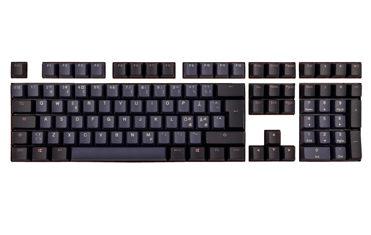 Ducky Cosmic Keycap Set - Dubbelskott PBT - Blå & Svart