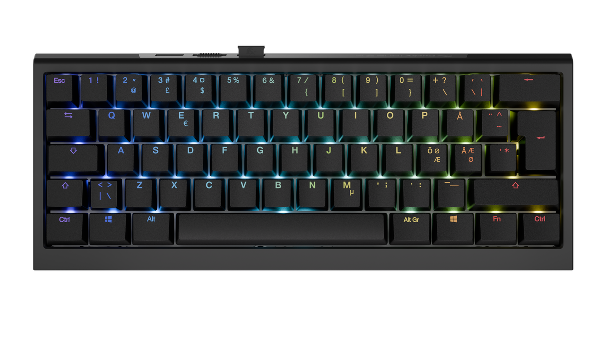 Ducky One X - Black Nordic - Mini 60% - Ducky Inductive Switch (analog) Tri-Mode (trådlös, BT, Sladd)