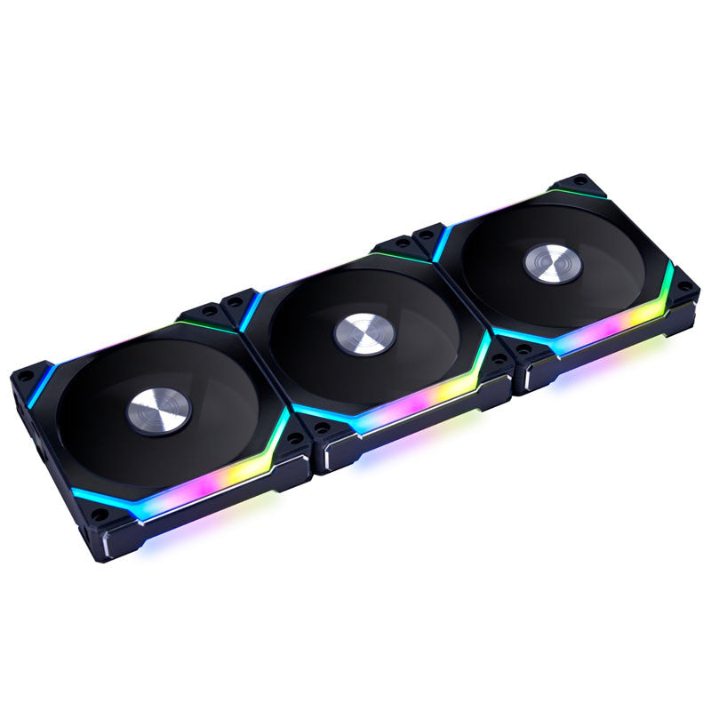 Lian Li UNI FAN SL V2 120 RGB PWM Fläkt 3-pack, svart - 120 mm, 28 mm ram