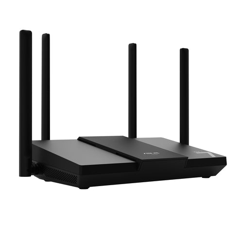 Sort RT-BE50-router set fra modsatte side