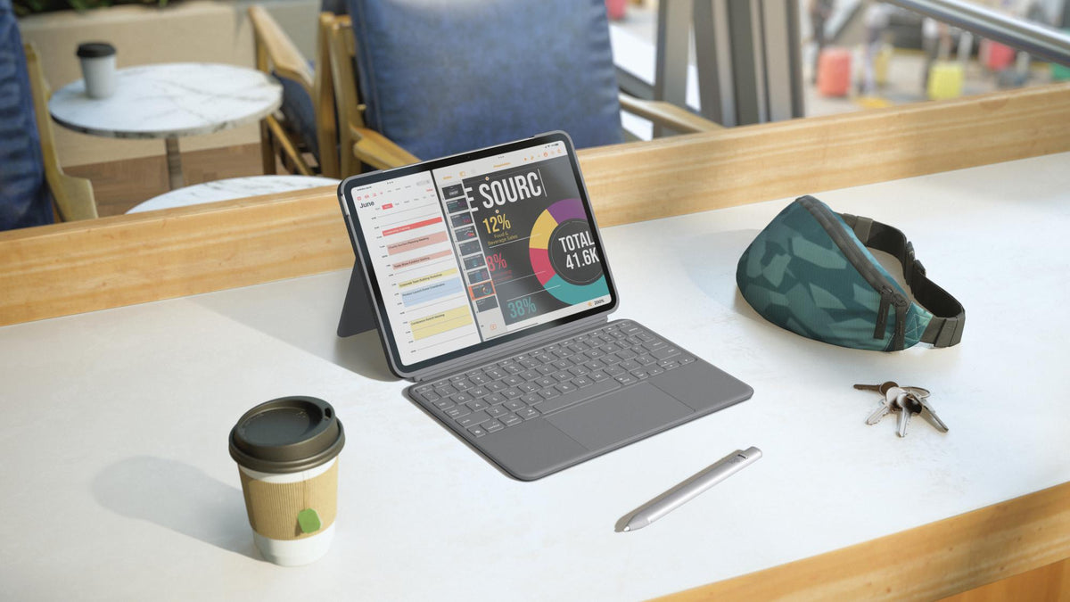 Logitech - Combo Touch iPad Air 11-inch (M2) - OXFORD GREY - PAN - NORDIC Logitech