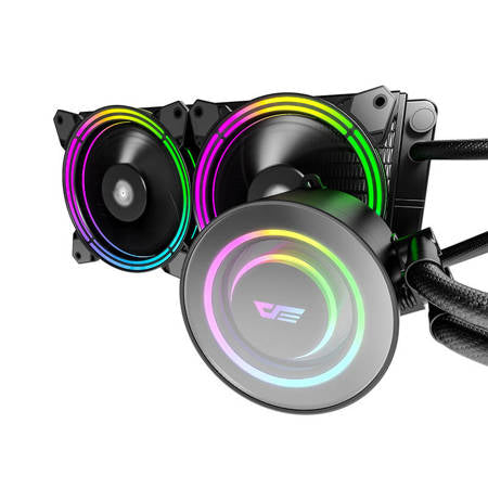 PC vand køling AiO Darkflash TR240 RGB 2x 120x120 (sort) Darkflash