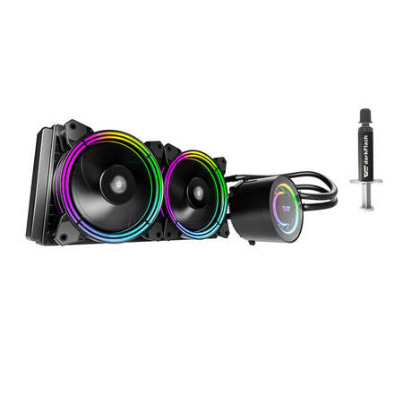 PC vand køling AiO Darkflash TR240 RGB 2x 120x120 (sort) Darkflash