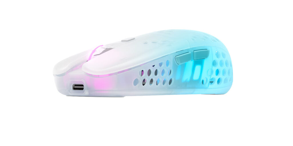 Xtrfy MZ1 Wireless RGB Rail Gaming Mus, Vit Transparent